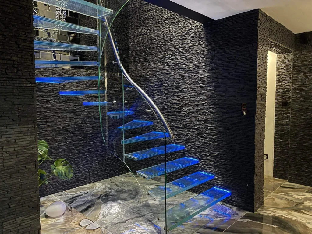 Glass stairs
