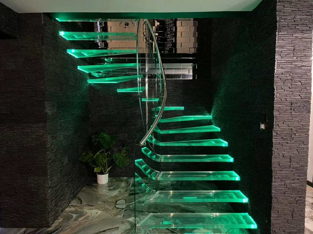 Glass stairs
